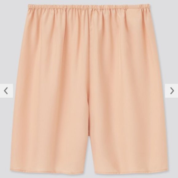 Uniqlo - Washer Pastel Orange Satin Skirt Pant Wide Leg Pull On - Size XS - Picture 15 of 15